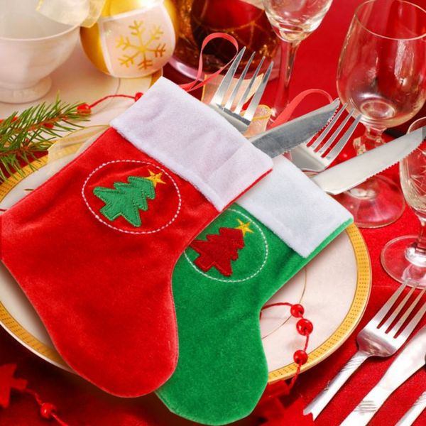 christmas stocking decorations silverware holders santa clause fork knife pockets dinner table decor home decoration
christmas stocking decorations silverware holders santa clause fork knife pockets dinner table decor home decoration