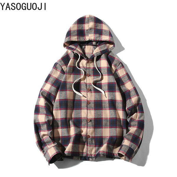 yasuguoji 2019 new spring hooded checker men's shirt long sleeve mens dress shirt single breasted plaid fashion mens shirts l095, White;black
yasuguoji 2019 new spring hooded checker men's shirt long sleeve mens dress shirt single breasted plaid fashion mens shirts l095, White;black