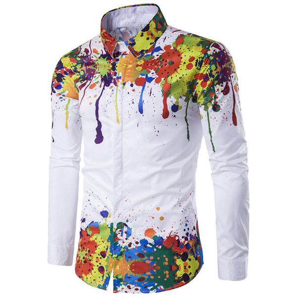 muqgew 2019 spring autumn casual shirt men fashion mens long sleeve ink print shirts slim fit stylish blouse shirt, White;black
muqgew 2019 spring autumn casual shirt men fashion mens long sleeve ink print shirts slim fit stylish blouse shirt, White;black