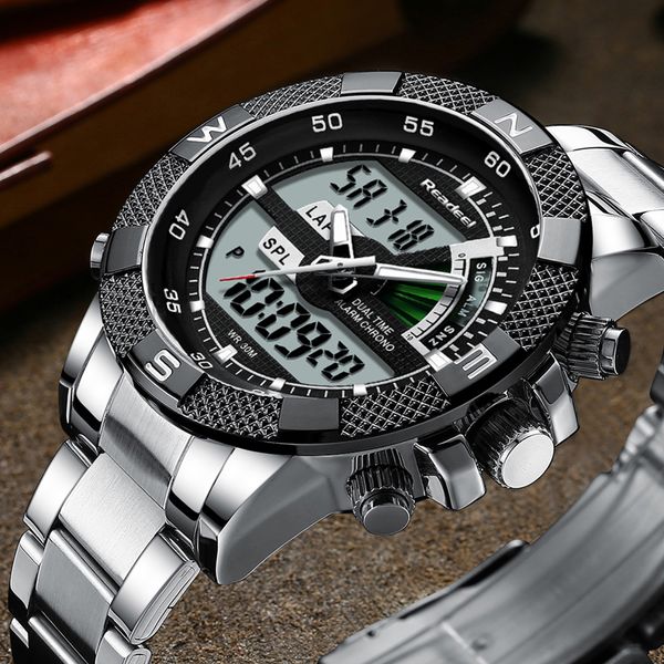 fashion mens digital analog watch sport waterproof stainless male watch clock relogio masculino 2019, Slivery;brown
fashion mens digital analog watch sport waterproof stainless male watch clock relogio masculino 2019, Slivery;brown