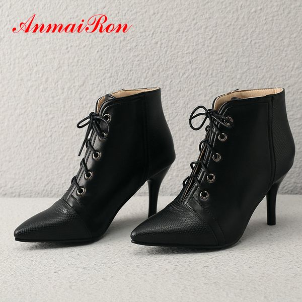 anmairon 2019 women shoes pu lace-up thigh high boots ankle boots for women pointed toe winter basic size 34-43, Black
anmairon 2019 women shoes pu lace-up thigh high boots ankle boots for women pointed toe winter basic size 34-43, Black