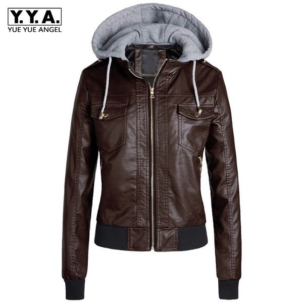 women autumn new hoody pu leather jacket moto biker fleece lining slim fit faux leather coat casual outwear zipper female jacket, Black
women autumn new hoody pu leather jacket moto biker fleece lining slim fit faux leather coat casual outwear zipper female jacket, Black