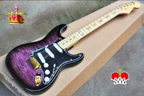 new gyst-1033 transparent purple color solid body quilted maple veneer cover 22 fret gold hardware st electric guitar. ship
new gyst-1033 transparent purple color solid body quilted maple veneer cover 22 fret gold hardware st electric guitar. ship