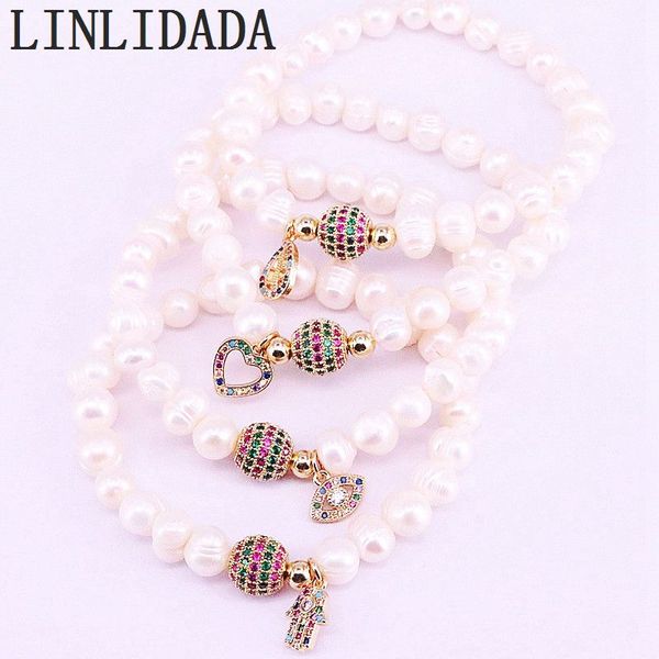 6pcs rainbow zirconia spacer connector beads with natural white pearl beaded bracelet for women fashion jewelry, Golden;silver
6pcs rainbow zirconia spacer connector beads with natural white pearl beaded bracelet for women fashion jewelry, Golden;silver