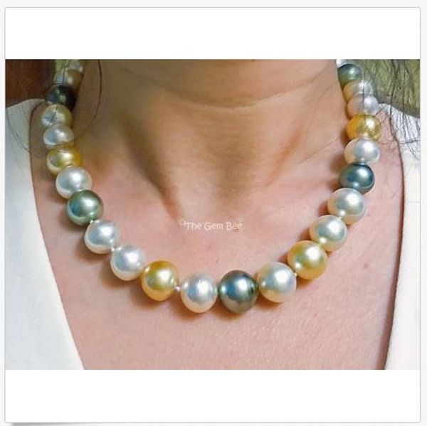 12mm-14.5mm multi color south sea baroque pearl necklace 18k gold italian clasp, Silver
12mm-14.5mm multi color south sea baroque pearl necklace 18k gold italian clasp, Silver