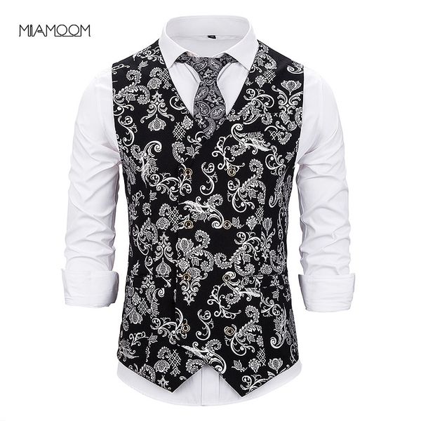 miamoom mens suit vest new arrival casual vest fashion gilt printed double breasted, Black;white
miamoom mens suit vest new arrival casual vest fashion gilt printed double breasted, Black;white