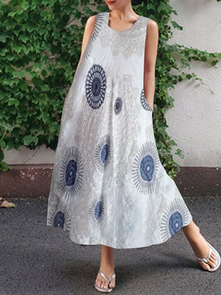 summer women's loose dress print round neck sleeveless large pendulum bohemian beach maxi dress, Black;gray
summer women's loose dress print round neck sleeveless large pendulum bohemian beach maxi dress, Black;gray