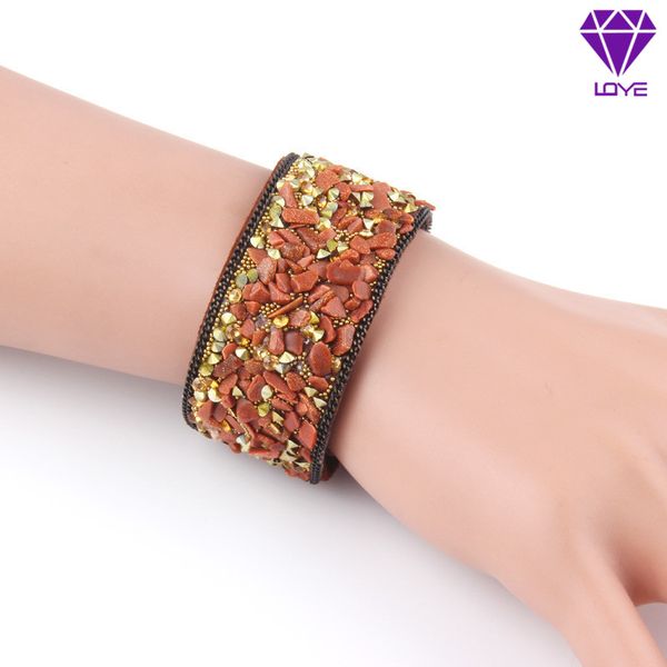section irregular natural crystal gravel stone bracelet korean velvet microfiber boutique bracelet, White
section irregular natural crystal gravel stone bracelet korean velvet microfiber boutique bracelet, White