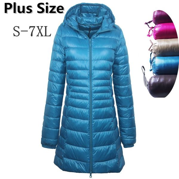 7xl women winter hooded long down jacket large size ultra light slim thin down coat outdoor hiking sports warm duck jackets, Blue;black
7xl women winter hooded long down jacket large size ultra light slim thin down coat outdoor hiking sports warm duck jackets, Blue;black