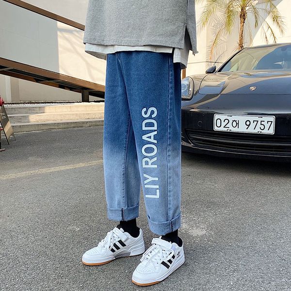 m-5xl2020 spring japanese increase fat increase student jeans male personality trend gradient color letters wide leg straight p, Black
m-5xl2020 spring japanese increase fat increase student jeans male personality trend gradient color letters wide leg straight p, Black