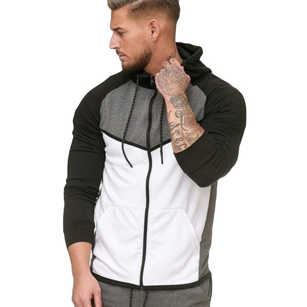 sweatshirt men zipper splicing color pullover long sleeve hooded sweatshirts blouse casual coat streetwear high quality, Black
sweatshirt men zipper splicing color pullover long sleeve hooded sweatshirts blouse casual coat streetwear high quality, Black
