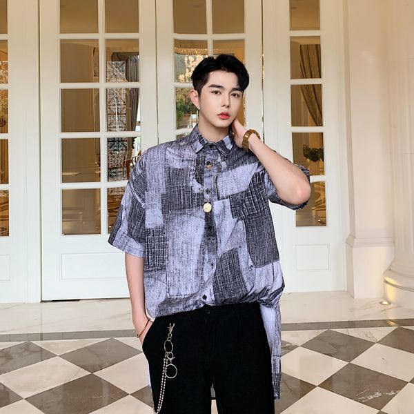 men summer short sleeve loose casual long style shirt male vintage print streetwear hip hop fashion shirts, White;black
men summer short sleeve loose casual long style shirt male vintage print streetwear hip hop fashion shirts, White;black