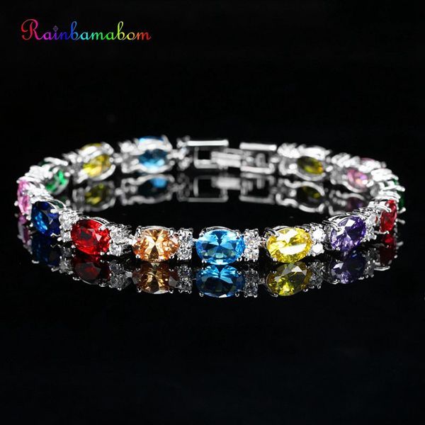 rainbamabom bohemian 925 sterling silver emerald sapphire ruby amethyst gemstone bangle charm bracelet fine jewelry wholesale, Black
rainbamabom bohemian 925 sterling silver emerald sapphire ruby amethyst gemstone bangle charm bracelet fine jewelry wholesale, Black