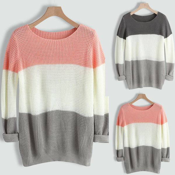knitted sweater pullovers women patchwork o-neck sweater loose long sleeve slim fit plus size female bottom jumper, White;black
knitted sweater pullovers women patchwork o-neck sweater loose long sleeve slim fit plus size female bottom jumper, White;black