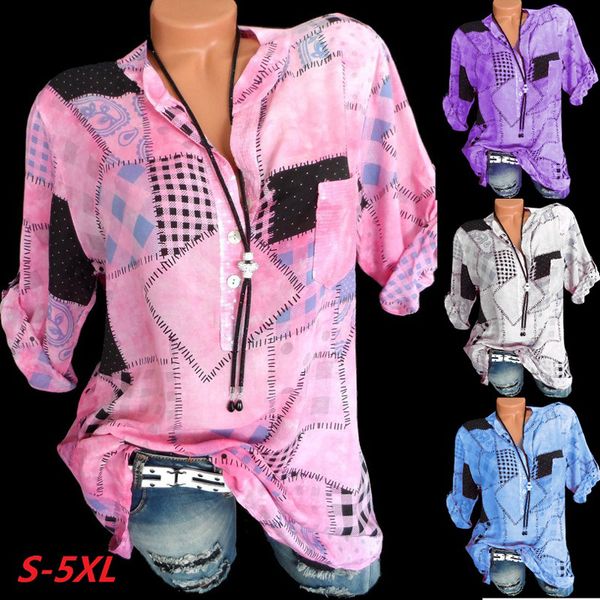 fashion women's stand collar long sleeve patch pocket printed shirt casual women's blouses shirts beach seasides shirt, White
fashion women's stand collar long sleeve patch pocket printed shirt casual women's blouses shirts beach seasides shirt, White