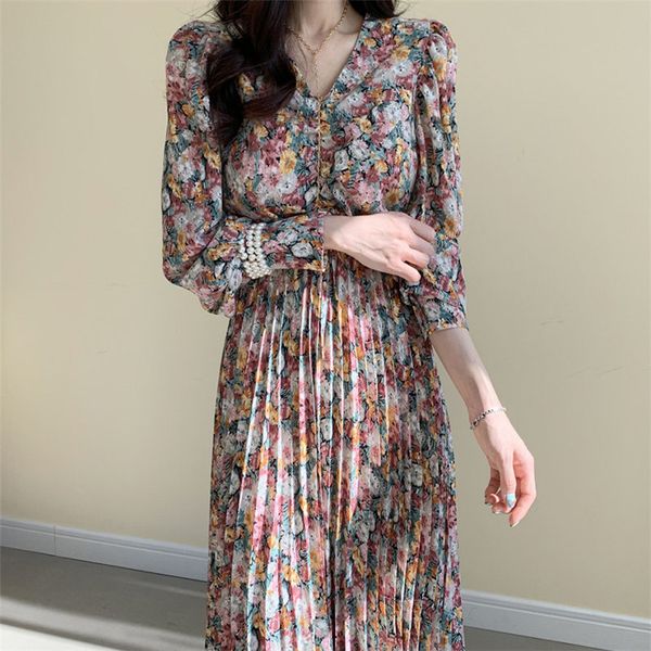 casual dresses alien kitty pink mid-length summer v-neck 2021 chic gentle thin floral chiffon french fairy slim pleated vestidos, Black;gray
casual dresses alien kitty pink mid-length summer v-neck 2021 chic gentle thin floral chiffon french fairy slim pleated vestidos, Black;gray