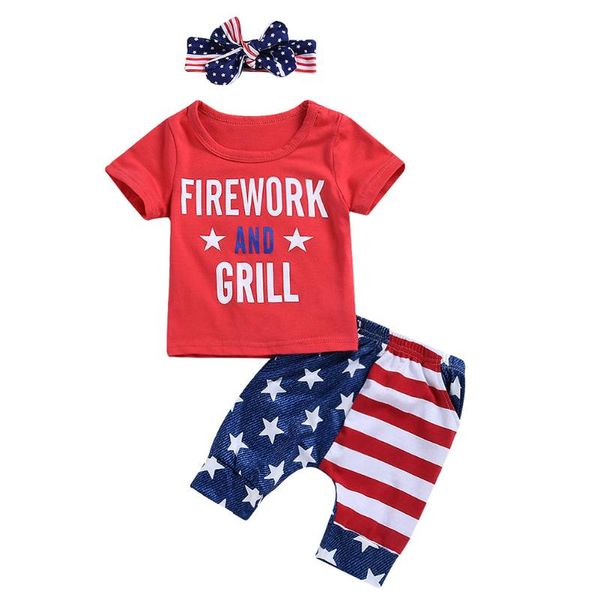 toddler baby girl boy kids 3pcs clothes summer fashion printed t-shirt+ star flag shorts+ bowknot headband kids casual outfits, White
toddler baby girl boy kids 3pcs clothes summer fashion printed t-shirt+ star flag shorts+ bowknot headband kids casual outfits, White