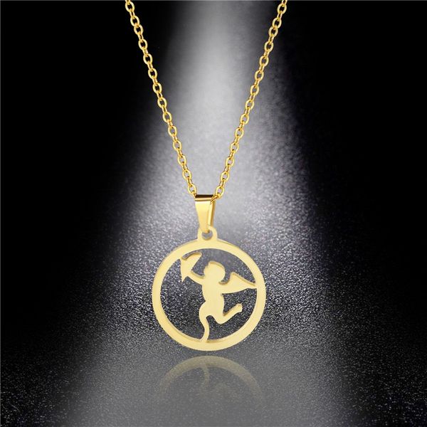 2020 korea stainless steel cute angel necklaces pendant hip hop classic fashion gold choker necklace for women girls jewelry, Silver
2020 korea stainless steel cute angel necklaces pendant hip hop classic fashion gold choker necklace for women girls jewelry, Silver