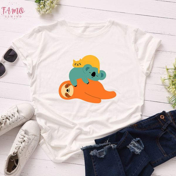 lazy koala plus size women t shirt cute cat basic funny sloth cotton tees new summer animal cartoon print t shirt, White
lazy koala plus size women t shirt cute cat basic funny sloth cotton tees new summer animal cartoon print t shirt, White