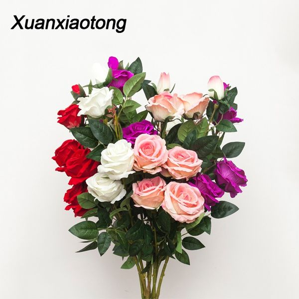 xuanxiaotong 5 head 63 cm velvet roses flower artificial long stem with leaves buds wedding home party decoration fake flowers
xuanxiaotong 5 head 63 cm velvet roses flower artificial long stem with leaves buds wedding home party decoration fake flowers