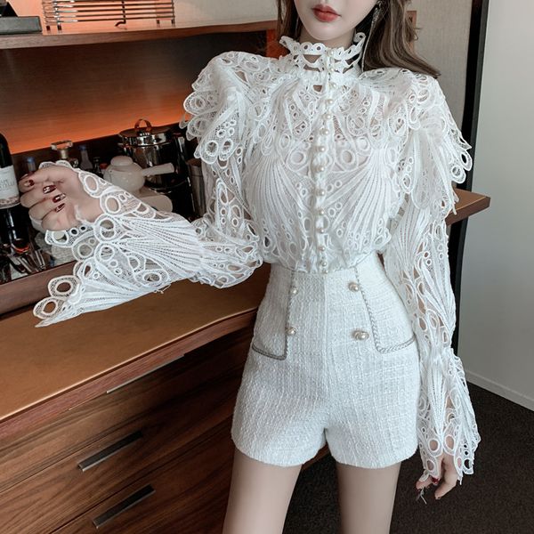 flare sleeve lace blouse women shirts 2020 ruffles lace embroidery white and black vintage gothic female blusa
flare sleeve lace blouse women shirts 2020 ruffles lace embroidery white and black vintage gothic female blusa