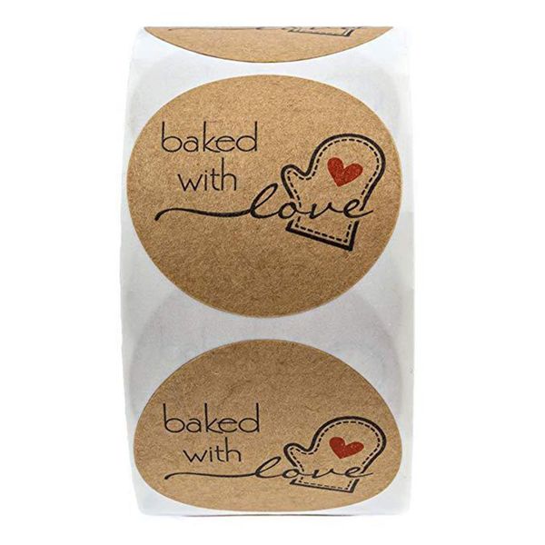500 pcs labels natural kraft paper round baked with love stickers seal labels roll sticker package decorate handmade sticker
500 pcs labels natural kraft paper round baked with love stickers seal labels roll sticker package decorate handmade sticker