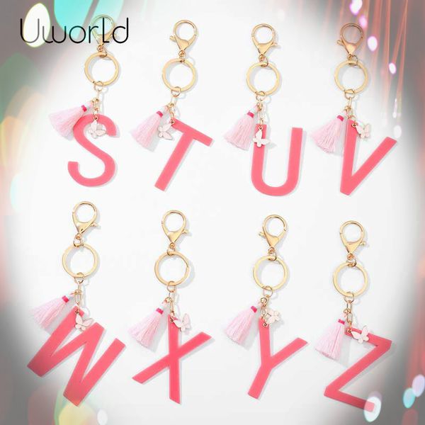 26 alphabet cute keychain accessories charm butterfly key ring tassel acrylic letter ornaments useful keychain jewelry, Silver
26 alphabet cute keychain accessories charm butterfly key ring tassel acrylic letter ornaments useful keychain jewelry, Silver
