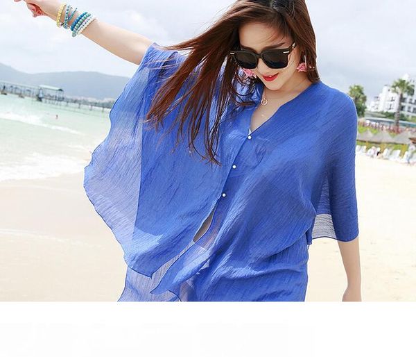 summer beach oversized shawl scarf female korean variety scarf female shawl scarf car sunscreen pearl buttons poncho, Blue;gray
summer beach oversized shawl scarf female korean variety scarf female shawl scarf car sunscreen pearl buttons poncho, Blue;gray