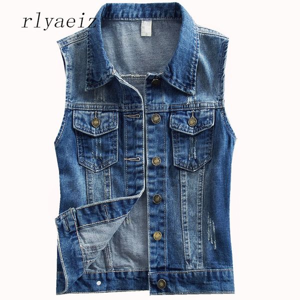 rlyaeiz spring summer short denim women's vest 2018 casual slim single breasted colete feminino sleeveless jeans jackets coats, Black;white
rlyaeiz spring summer short denim women's vest 2018 casual slim single breasted colete feminino sleeveless jeans jackets coats, Black;white