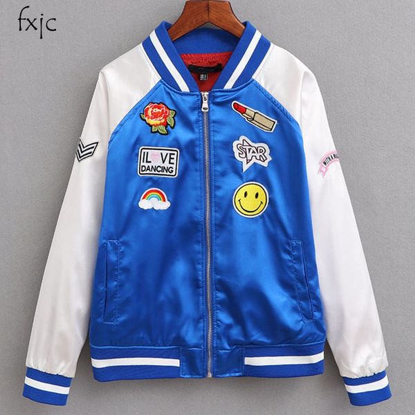 autumn and winter new women's long-sleeved stand collar patch hit color bomber jacket fashion women's jacket 2019, Black;brown
autumn and winter new women's long-sleeved stand collar patch hit color bomber jacket fashion women's jacket 2019, Black;brown