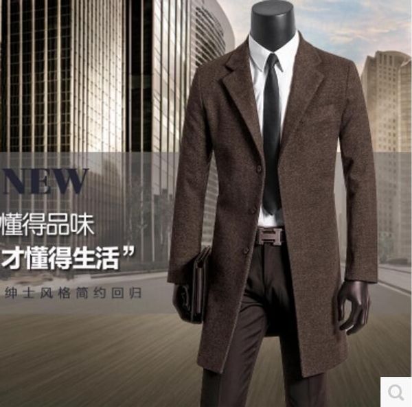s-9xl 2018 new autumn/winter men's clothing business casual wool trench overcoat plus size suit collar single breasted outerwear, Black
s-9xl 2018 new autumn/winter men's clothing business casual wool trench overcoat plus size suit collar single breasted outerwear, Black