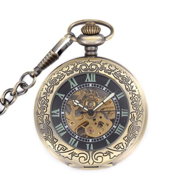 antique steampunk mechanical pocket watch laser engraved chain men women watches skeleton clock, Slivery;golden
antique steampunk mechanical pocket watch laser engraved chain men women watches skeleton clock, Slivery;golden