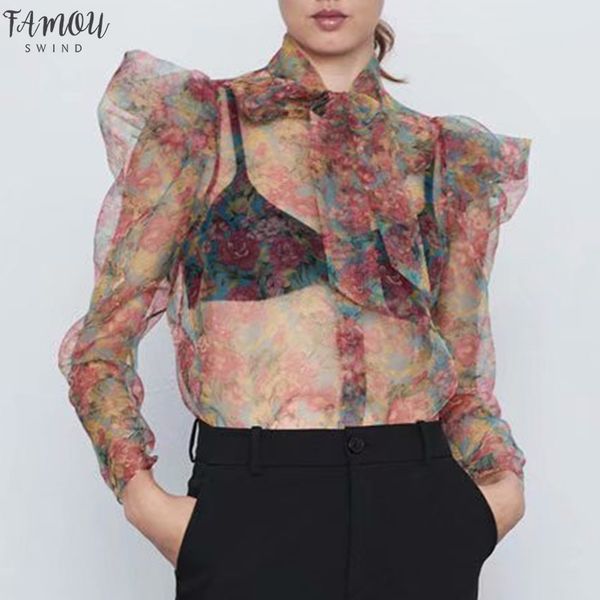 style floral organze blouse transparent style bow tie collar long sleeve female see through chic blusas, White
style floral organze blouse transparent style bow tie collar long sleeve female see through chic blusas, White