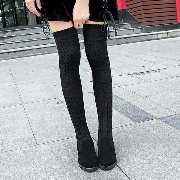 soonneeya 2020 new women over the knee high boots winter shoes vertical stripes elastic fabric women boots socks long shoes, Black
soonneeya 2020 new women over the knee high boots winter shoes vertical stripes elastic fabric women boots socks long shoes, Black