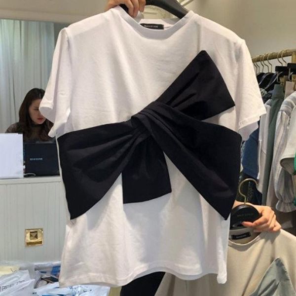 summer bowknot women t-shirt 2020 korean fashion short sleeve tee casual color block simple janpan young girl t-shirts, White
summer bowknot women t-shirt 2020 korean fashion short sleeve tee casual color block simple janpan young girl t-shirts, White