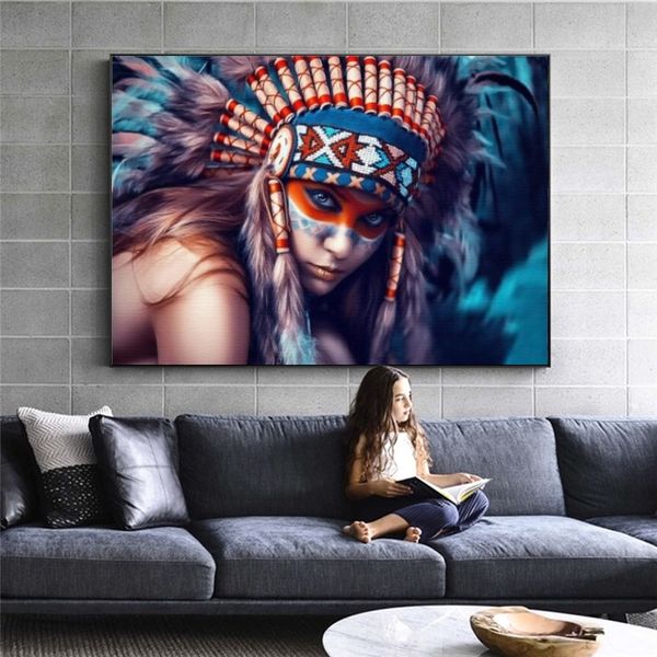 canvas painting wall posters and prints african feather girl wall art pictures for living room decoration dining restaurant l home decor
canvas painting wall posters and prints african feather girl wall art pictures for living room decoration dining restaurant l home decor
