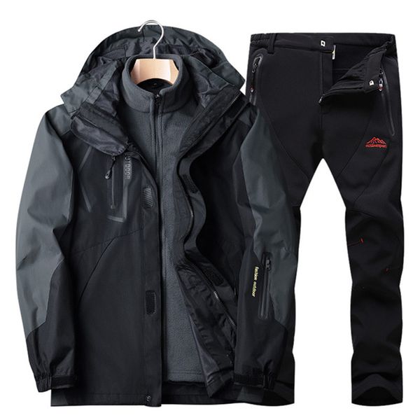 winter hiking jacket & hiking pants men's fleece liner thermal ski suit waterproof coat outdoor fishing hunting sports tracksuit, Blue;black
winter hiking jacket & hiking pants men's fleece liner thermal ski suit waterproof coat outdoor fishing hunting sports tracksuit, Blue;black