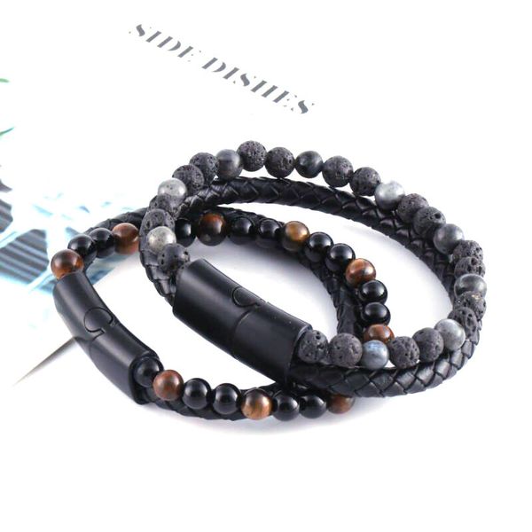 2020 fashion men jewelry natural stone genuine leather bracelet black stainless steel magnetic clasp tiger eye bead bracelet men
2020 fashion men jewelry natural stone genuine leather bracelet black stainless steel magnetic clasp tiger eye bead bracelet men