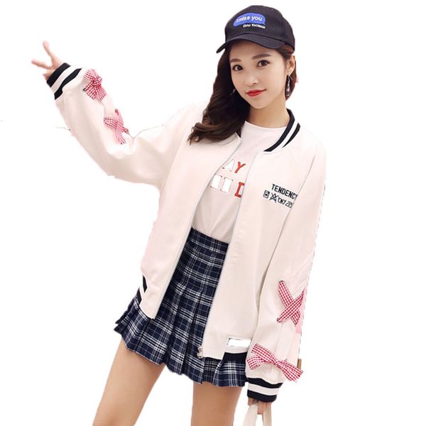 2019 spring women and in autumn baseball uniform jacket short coat top, Black;brown
2019 spring women and in autumn baseball uniform jacket short coat top, Black;brown