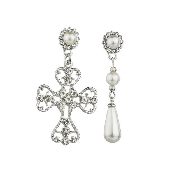 south korea dongdaemun cool non-symmetrical ab long cross pendant earrings elegant debutante-style retro ear stud, Silver
south korea dongdaemun cool non-symmetrical ab long cross pendant earrings elegant debutante-style retro ear stud, Silver