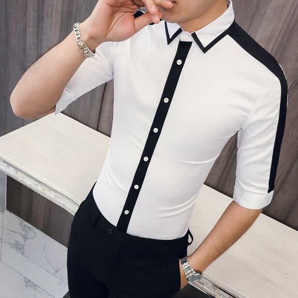 men shirt fashion summer men clothes 2019 slim fit mens casual shirts half sleeve shirt night club prom tuxedo 3xl, White;black
men shirt fashion summer men clothes 2019 slim fit mens casual shirts half sleeve shirt night club prom tuxedo 3xl, White;black