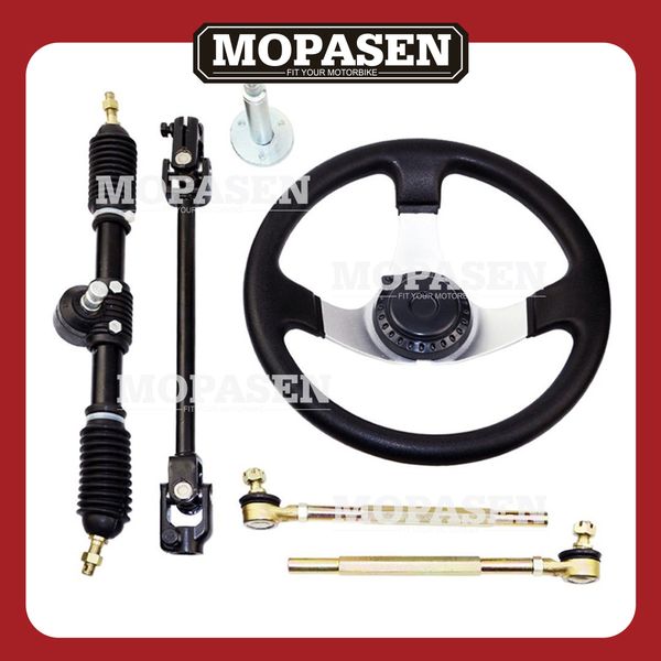 motor 300mm steering wheel 420mm gear rack pinion 380mm u joint tie rod knuckle assy fit for china 110cc go kart buggy utv bike
motor 300mm steering wheel 420mm gear rack pinion 380mm u joint tie rod knuckle assy fit for china 110cc go kart buggy utv bike