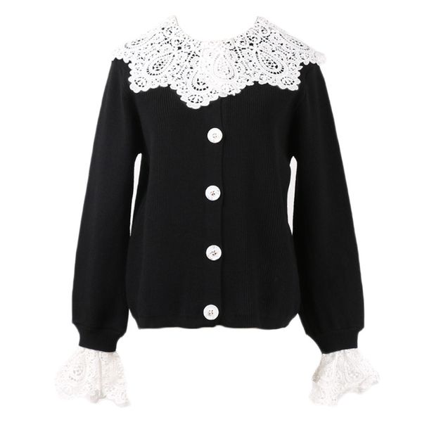 gruiiceen autumn new korean office lady sweater coat lace turn down collar slim knitted cardigan sweater gy2018598, White;black
gruiiceen autumn new korean office lady sweater coat lace turn down collar slim knitted cardigan sweater gy2018598, White;black