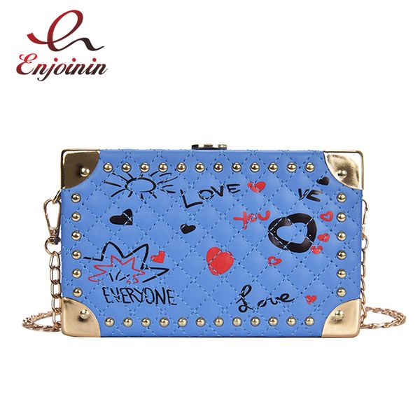 fashion graffiti letter studs box women pu leather party clutch bag chain purses and handbags shoulder bag girl's mini tote
fashion graffiti letter studs box women pu leather party clutch bag chain purses and handbags shoulder bag girl's mini tote