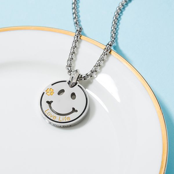 japanese and korean style trendy smiley face titanium steel pendant necklace hip hop hip hop joker jewelry wholesale post, Silver
japanese and korean style trendy smiley face titanium steel pendant necklace hip hop hip hop joker jewelry wholesale post, Silver