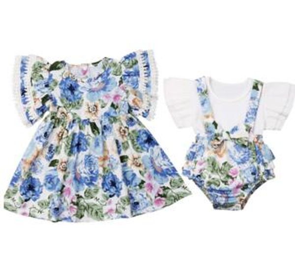 family matching outfits sister match kid baby girl costume floral ruffle dress bib shorts outfit, Blue
family matching outfits sister match kid baby girl costume floral ruffle dress bib shorts outfit, Blue