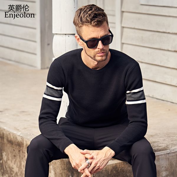 enjeolon brand winter o neck knitted pullover sweaters man fashion thick sweater casual pullovers 3xl my3221, White;black
enjeolon brand winter o neck knitted pullover sweaters man fashion thick sweater casual pullovers 3xl my3221, White;black