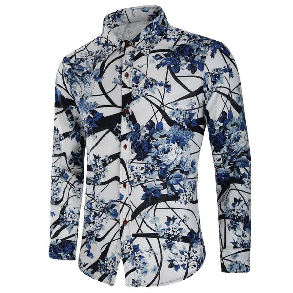 man fashion shirt fashion floral long sleeve men's shirts plus size flower printed casual camisas masculina black white red male shirt, White;black
man fashion shirt fashion floral long sleeve men's shirts plus size flower printed casual camisas masculina black white red male shirt, White;black