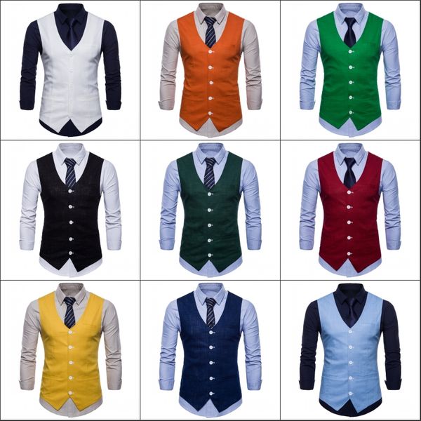 2020 new men's solid color single-breasted casual vest candy color suit vest large size coat, White;black
2020 new men's solid color single-breasted casual vest candy color suit vest large size coat, White;black