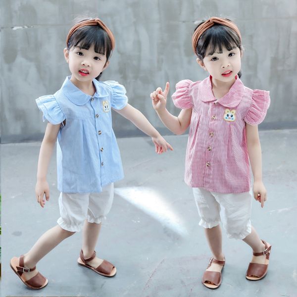 летние девочки одежда flare рукавом полосатой печать футболки топы с design + шорты костюмы мода нарядах наборы, White
летние девочки одежда flare рукавом полосатой печать футболки топы с design + шорты костюмы мода нарядах наборы, White